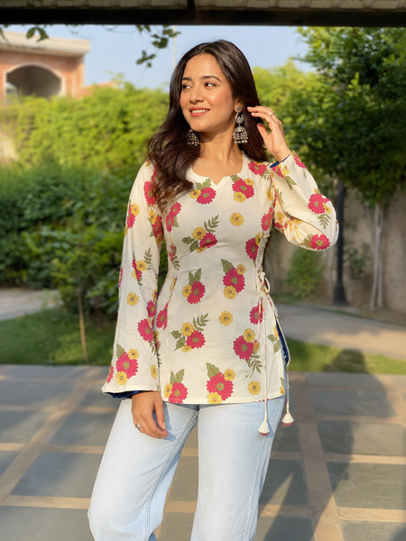 Floral Wrap Top