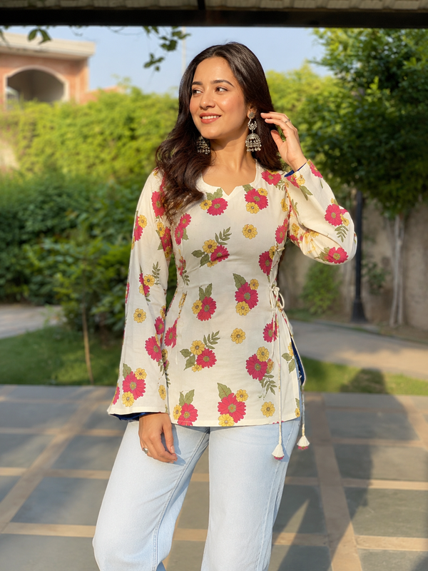 Floral Wrap Top