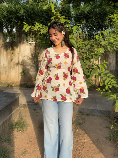 Floral Wrap Top
