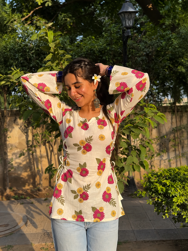 Floral Wrap Top
