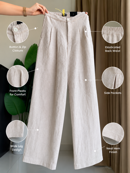 Beige Rayon Cotton Co-ord Set