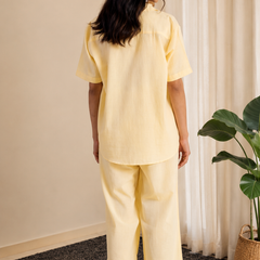 Women's Butter Yellow Shirt & Trouser Co-Ord Set