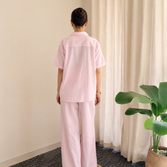 Women's Blush Pink Shirt & Trouser Co-Ord Set