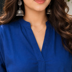 Royal Blue Relaxed-Fit Co-Ord Set for Women